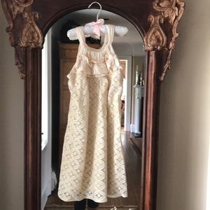 Girls cream color lace dress